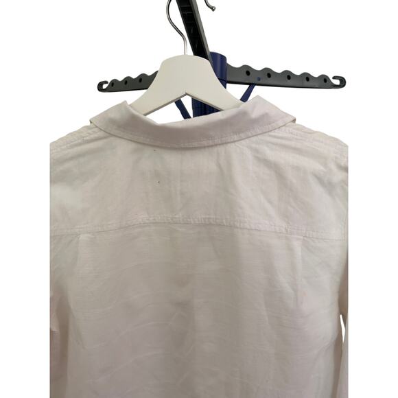 Tommy Hilfiger‎ Shirt Womens Medium White Half Button Front Long Sleeve - Picture 2 of 9